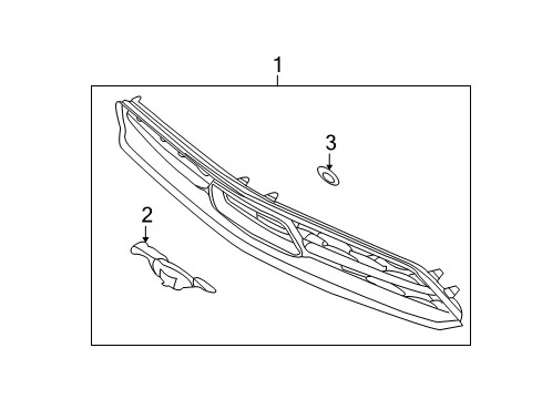 2012 Ford Mustang Grille & Components Diagram 3 - Thumbnail