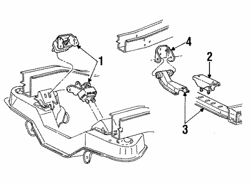 1986 Ford Aerostar Engine & Trans Mounting Diagram 2 - Thumbnail