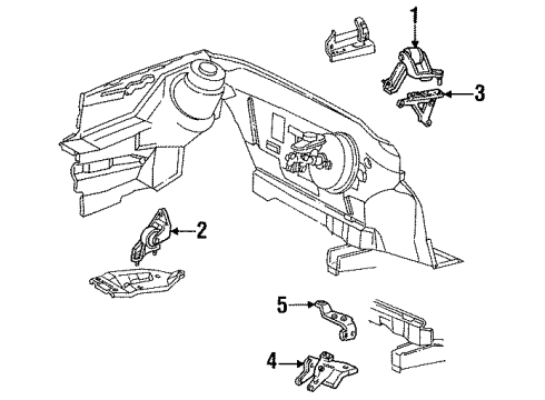 1994 Mercury Topaz Engine & Trans Mounting Diagram 2 - Thumbnail