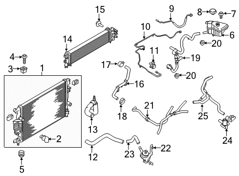 2018 Ford Fusion Radiator & Components Diagram 4 - Thumbnail