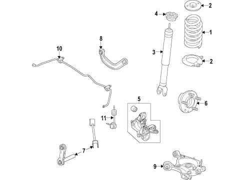 2024 Lincoln Aviator Rear Suspension Components Diagram