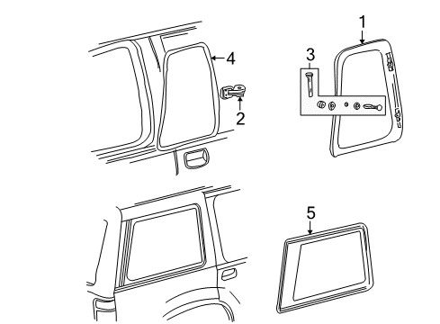 2002 Ford Explorer Sport Glass & Hardware - Quarter Panel Diagram