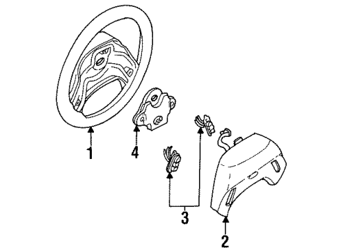 1992 Ford Explorer Steering Wheel & Trim Diagram