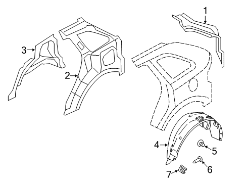 2014 Ford Edge Inner Structure - Quarter Panel Diagram
