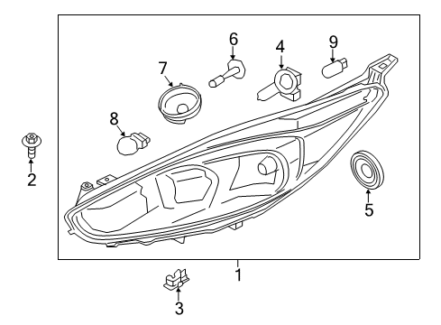 2016 Ford Fiesta Headlamp Components Diagram