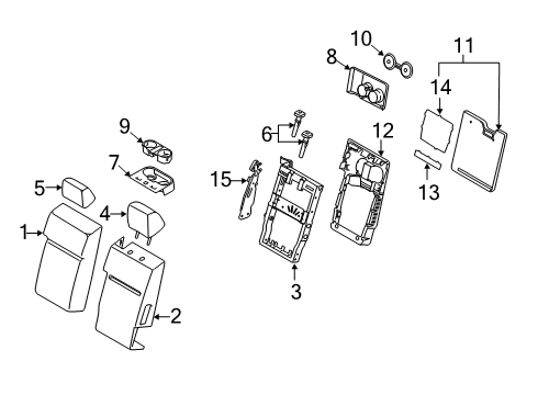2018 Ford F-150 Armrest, Camel, Front Center Diagram for FL3Z-18644A22-AK