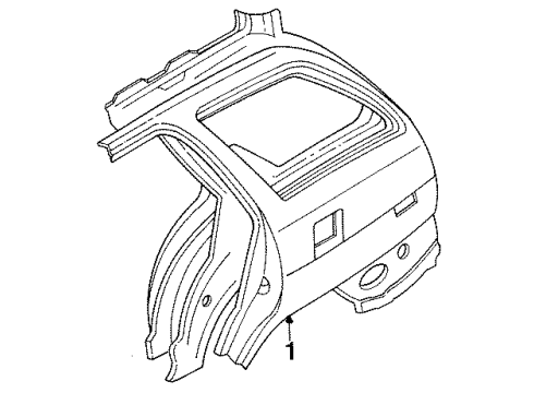 1995 Ford Escort Quarter Panel & Components Diagram 3 - Thumbnail
