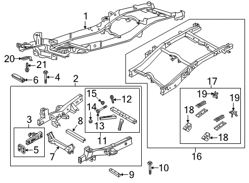2019 Ford Ranger Crossmember, Front Diagram for KB3Z-5W019-B
