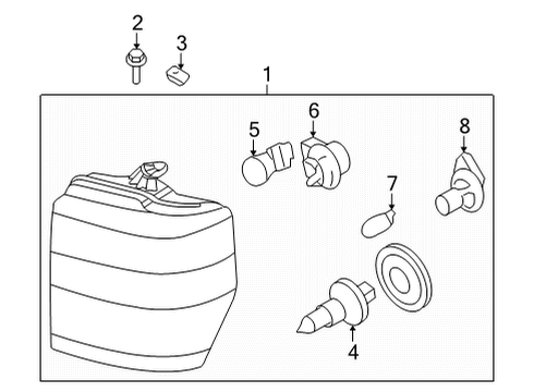 2025 Ford E-350 Super Duty Headlamp Components Diagram 2 - Thumbnail