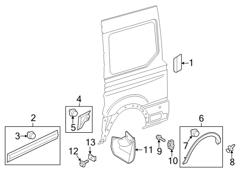 2024 Ford E-Transit Exterior Trim - Side Panel Diagram 2 - Thumbnail