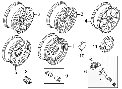 2025 Ford Expedition Valve Stem Diagram for PCPZ-1700-A