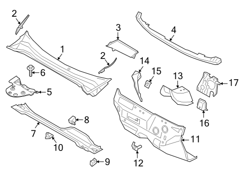 2024 Ford Bronco Sport Cowl Diagram