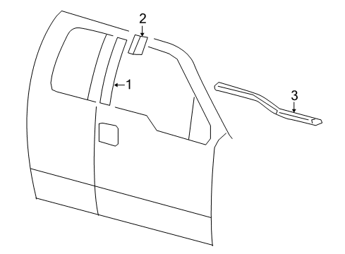 2007 Ford F-150 Exterior Trim - Front Door Diagram