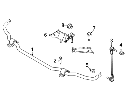 2025 Ford Mustang Mach-E Stabilizer Bar & Components Diagram 2 - Thumbnail