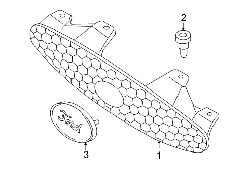 2004 Ford Taurus Grille & Components Diagram