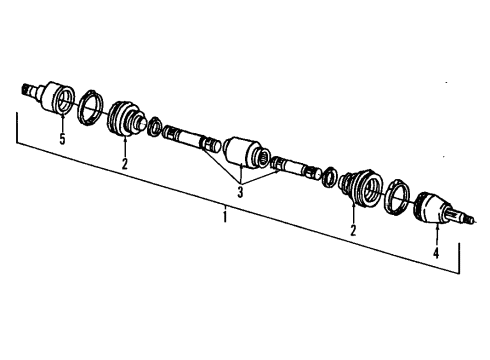1988 Ford Tempo Front Axle Shafts & Joints Diagram