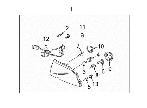 2005 Lincoln Navigator Headlamp Bulb, Front Diagram for E9SZ-13N021-A