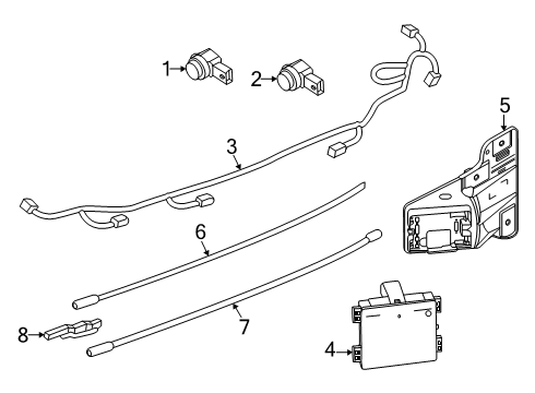 2024 Ford Expedition Electrical Components - Rear Bumper Diagram