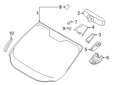 2017 Ford Escape Glass - Windshield Diagram