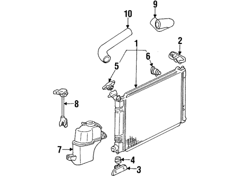 1999 Ford Escort Radiator & Components Diagram 2 - Thumbnail