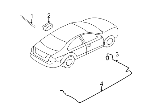 2008 Mercury Milan Antenna Cable Diagram for 8E5Z-18812-A