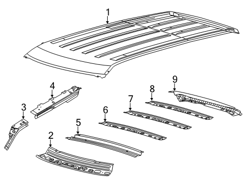 2011 Ford Explorer Roof & Components Diagram 2 - Thumbnail