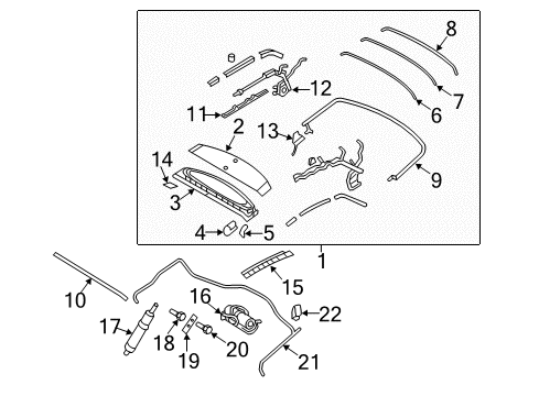 2012 Ford Mustang Frame & Components - Convertible Top Diagram