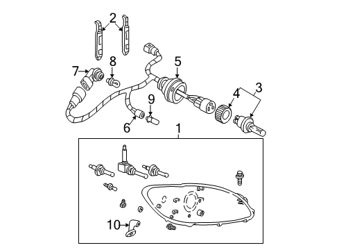 2000 Mercury Sable Headlamp Components Diagram