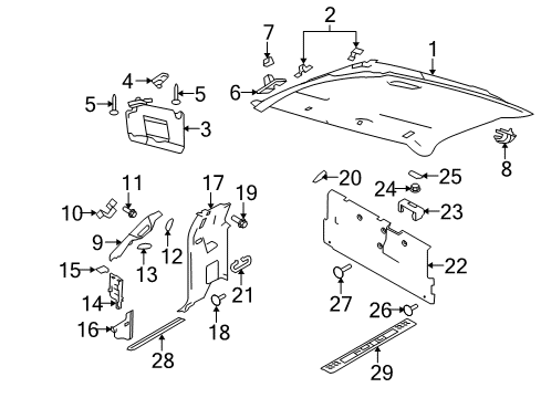 2009 Ford F-150 Seat Belt Assembly Bezel, Charcoal/Steel Gray, Rear Outer Diagram for 9L3Z-1660220-FA
