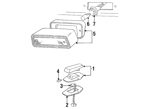 1991 Ford F-250 Roof Lamps Diagram 3 - Thumbnail