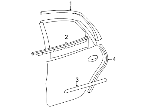 2000 Mercury Sable Exterior Trim - Rear Door Diagram