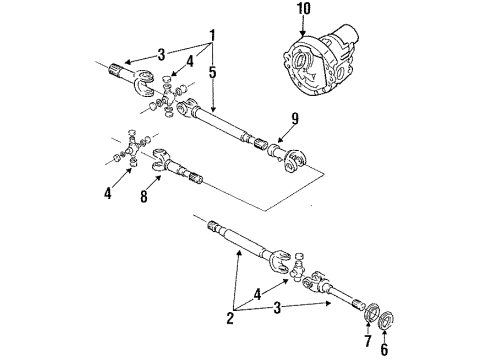 1996 Ford F-250 Front Axle & Carrier Diagram
