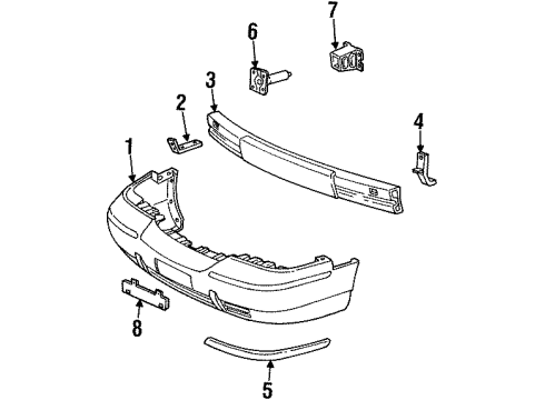 2002 Mercury Grand Marquis Bumper & Components - Front Diagram