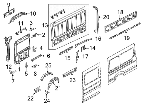 2025 Ford Transit-350 Inner Structure - Side Panel Diagram 3 - Thumbnail