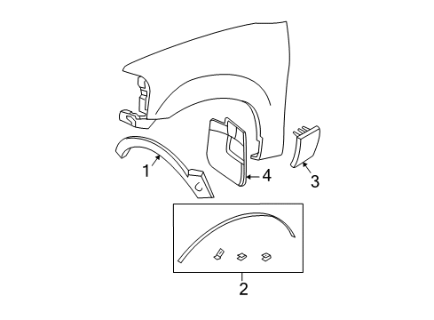 2004 Ford Expedition Exterior Trim - Fender Diagram