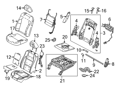 2014 Ford Taurus Driver Seat Components Diagram