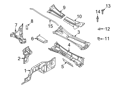 2009 Ford F-350 Super Duty Cab Cowl Diagram 3 - Thumbnail