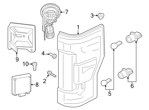 2023 Ford F-350 Super Duty Bulbs Diagram 3 - Thumbnail
