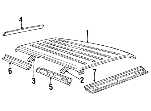 1989 Ford Country Squire Roof & Components Diagram
