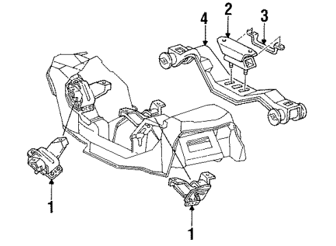 1994 Ford Mustang Engine & Trans Mounting Diagram 2 - Thumbnail