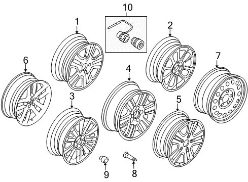 2008 Ford Edge Lock Set Diagram for F19Z-1A043-A