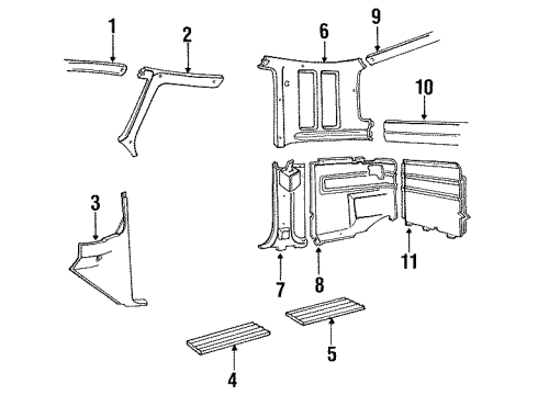 1991 Ford F-250 Interior Trim - Cab Diagram 2 - Thumbnail