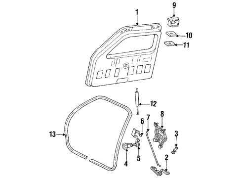 1992 Mercury Sable Gate & Hardware Diagram