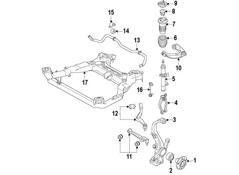 2012 Ford Fusion Front Suspension Components Diagram 4 - Thumbnail