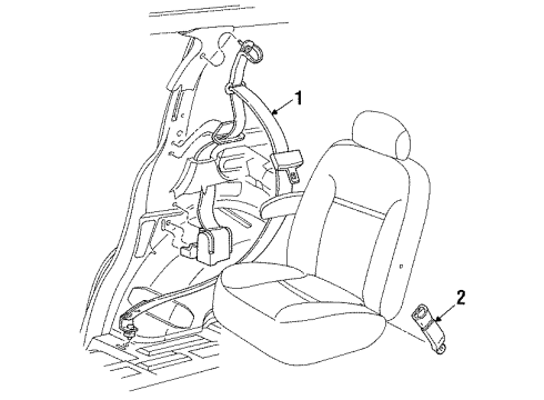 1997 Ford Windstar Seat Belt - Body Diagram 2 - Thumbnail