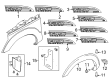 Ford Mud Flaps Diagram - 7C3Z-16A586-AA