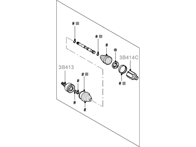 Ford YL8Z-3A428-CA Shaft - Front Axle, Passenger Side YL8Z-3A428-CA Ford Shaft - Front Axle, Passenger Side Illustration 1 of 1