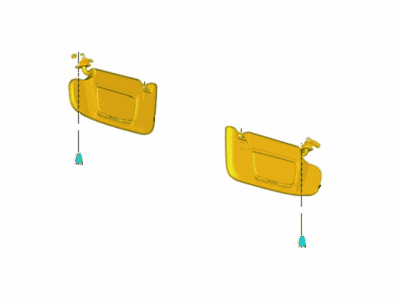 Ford DS7Z-5404104-EB Visor Assembly - Sun, Passenger Side DS7Z-5404104-EB Ford Visor Assembly - Sun, Passenger Side Illustration 1 of 1