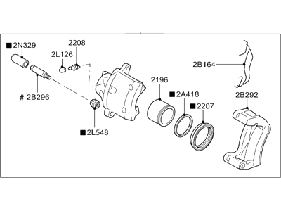 YL8Z-2V121-ABRM Ford Caliper Assembly - Brake - Less Pads, Driver Side Illustration 1 of 1