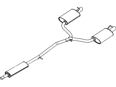 BB5Z-5230-D Ford Muffler Assembly - Centre And Rear Illustration 1 of 1